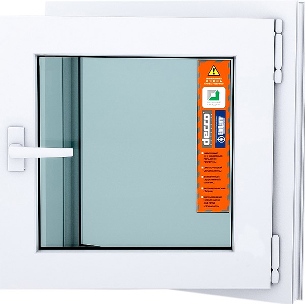 Окно поворотно-откидное DECCO 60 500x500 мм правое