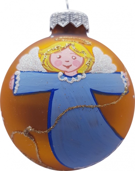 Шар стеклянный Юріта d 80 mm Ангел 80103М золотистый