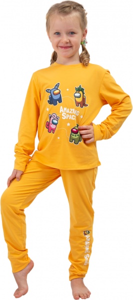 Пижама детская унисекс Roksana 1065/16036 р.104 апельсиновый 