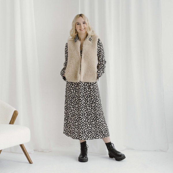 Жилет Flokati Coral р. M/L бежевий