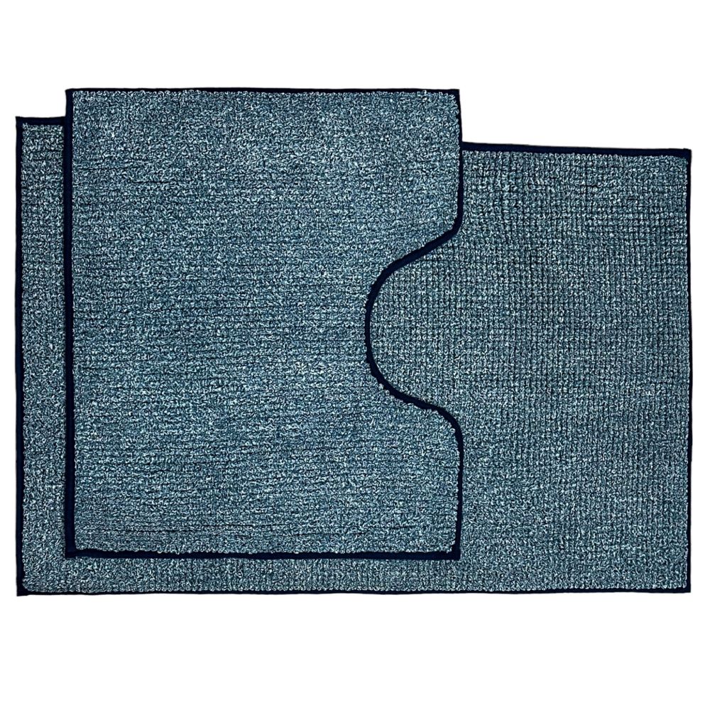 Набір килимків Dariana Standard Plus 60x50+60x100 з вирізом темно-синій