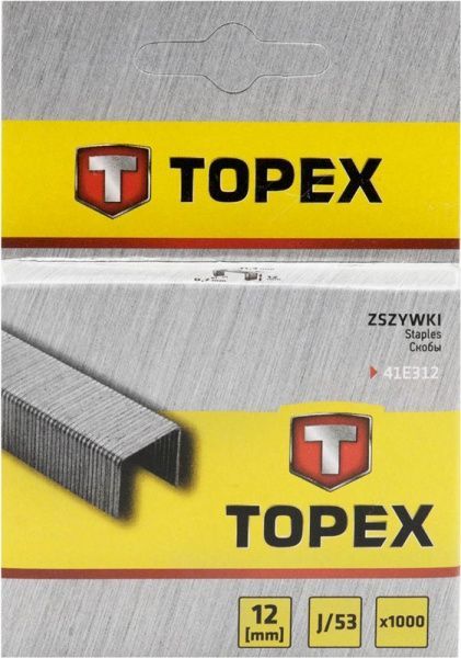 Скобы для ручного степлера Topex 14 мм тип 53 (А) 1000 шт. 41E314