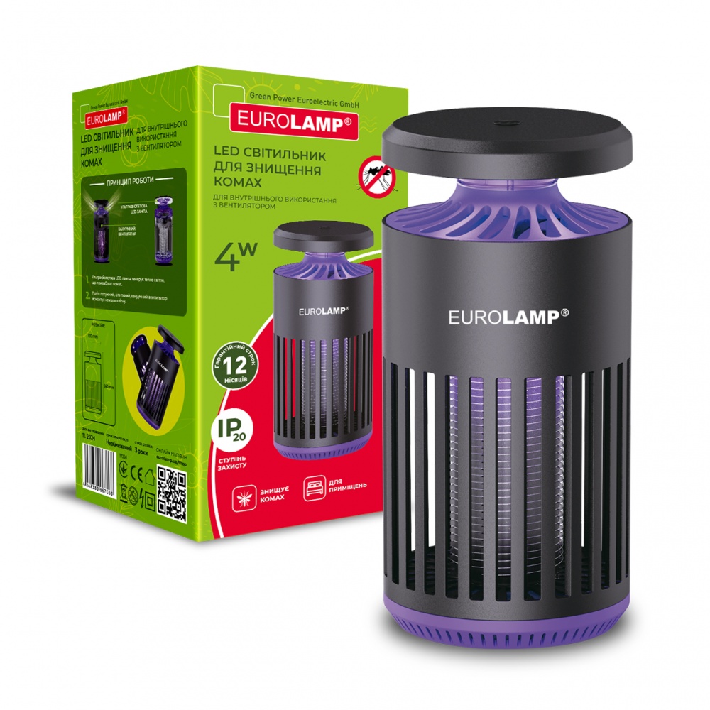 Лампа для знищення комах Eurolamp MK-4W(LED/F)