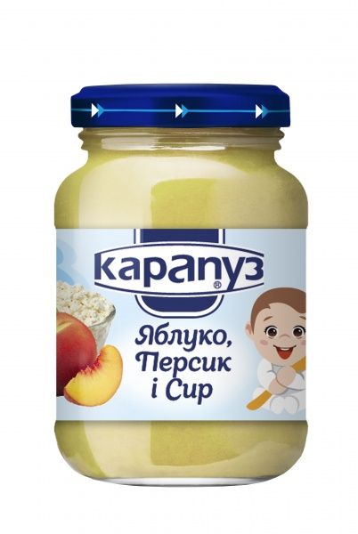 Пюре Карапуз Яблуко, персик та сир 200 г 4820012000104  
