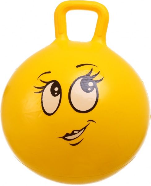 М'яч стрибунець надувний з ручкою посмішка KH2-41/Yell