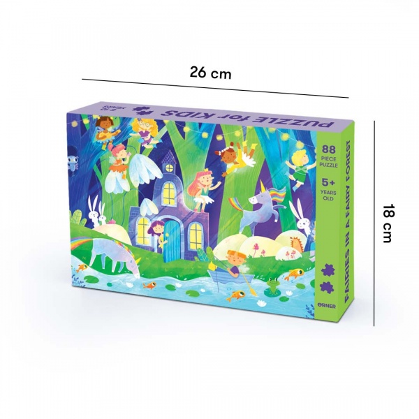 Пазли картонні Феї в казковому лісі 88 елементів orner-1550