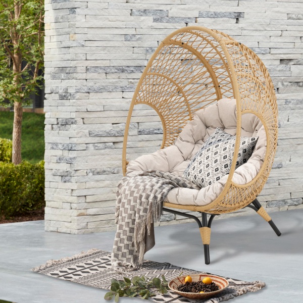 Кресло-кокон на ножках Amsterdam 105х89х150 см бежевый