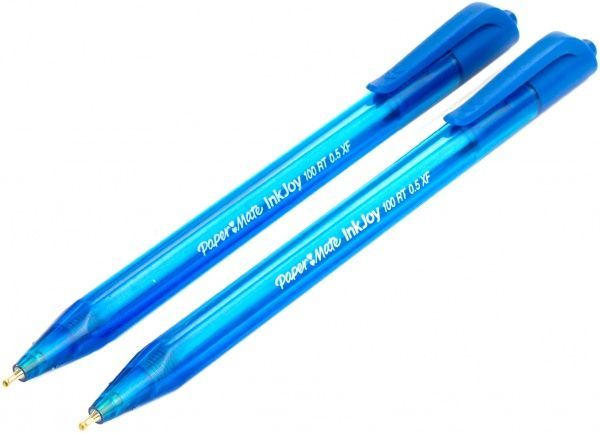 Набор ручек шариковых Paper Mate Ink Joy 100 RT синие 2 шт. с кнопкой S0957070 