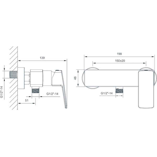 Змішувач для душу Imprese Grafiky Zmk061901080
