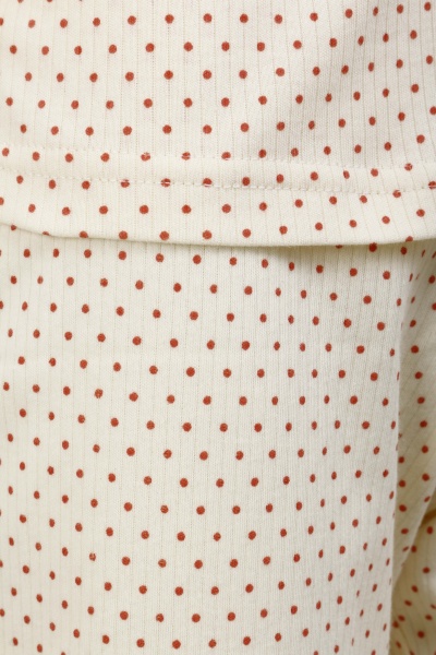 Комплект домашний женский Горошек коралл футболка и шорты р. L молочный