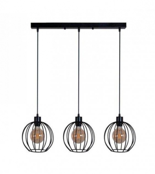 Люстра підвісна Геотон BALL-3MB 3x40 Вт E27 чорний 49483 