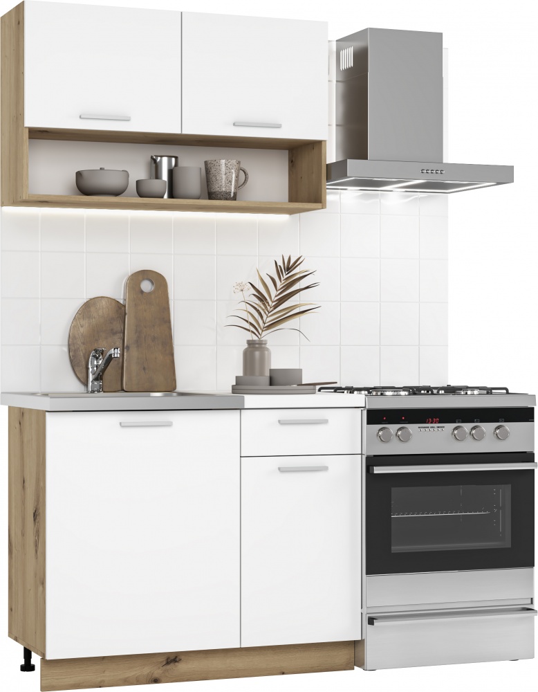 Кухня Грейд Дана ДСП 1мбелый/дуб артизан