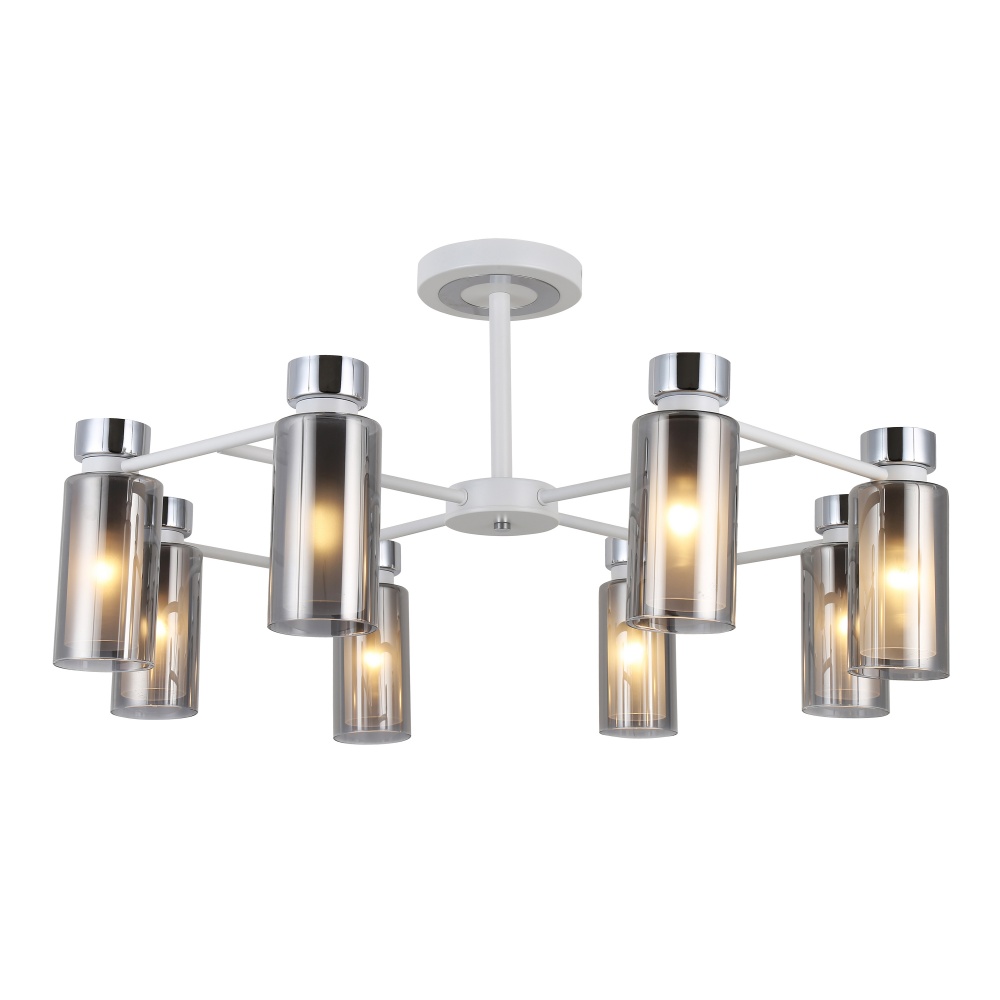 Люстра Miorro Leone метал/скло 8x40 Вт E14 нікель 51-311-081