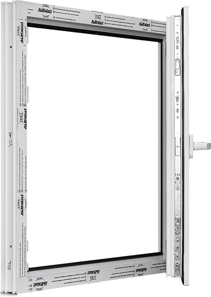 Окно поворотно-откидное ALMplast 60 1000x1000 мм правое