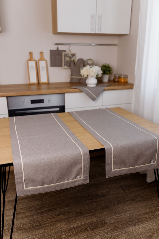 Раннер с кантом Магнолия 40x140 см тауп La Nuit