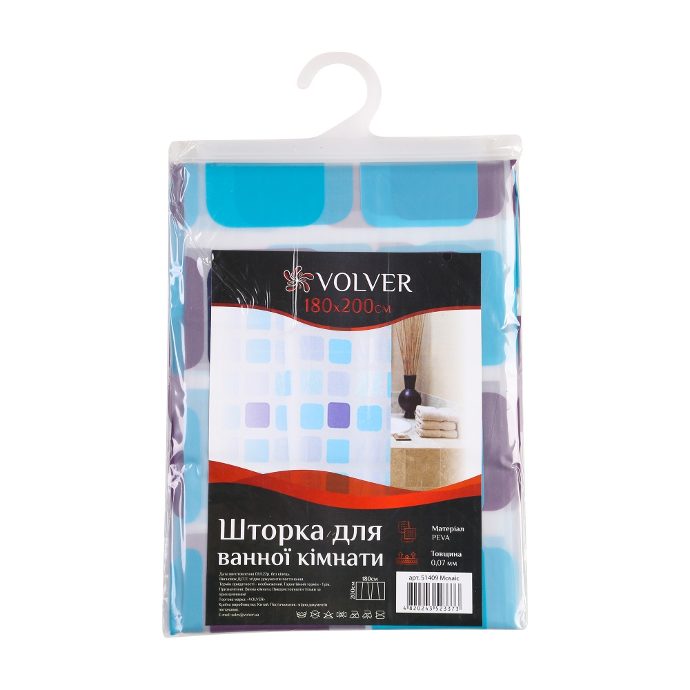 Шторка для ванны VOLVER Mosaic 180x200 см 51409
