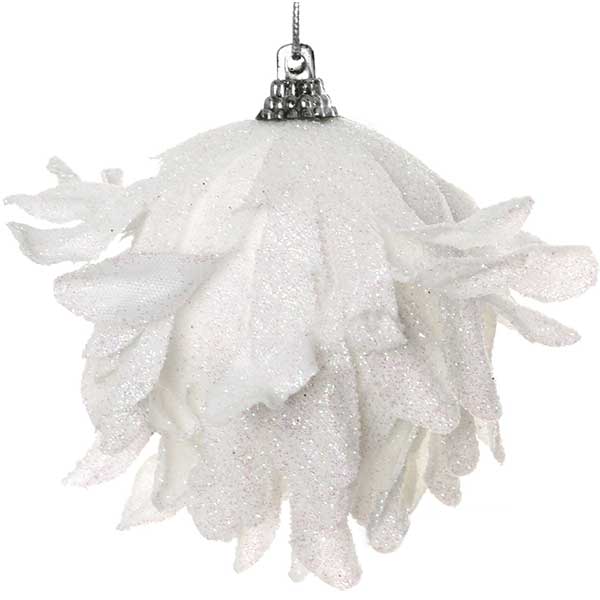 Шарик новогодний Пушистик SDA122780W 80 мм