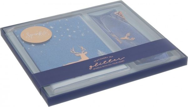 Набор принадлежностей новогодний Sparkle книга для записи А5 в линию 80 листов и пенал 