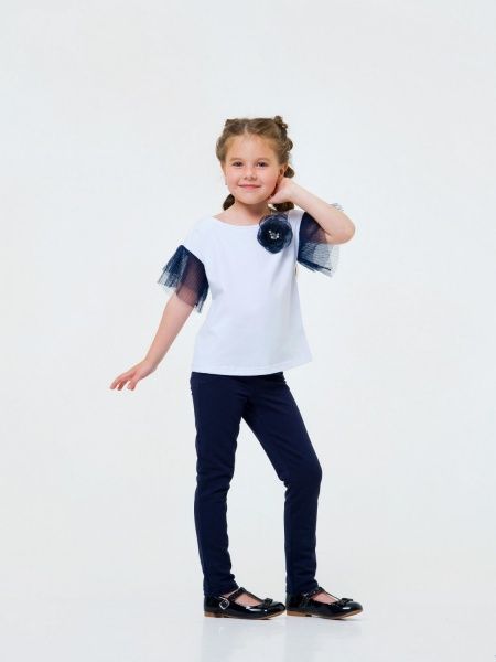 Блуза Smil 114714 р.128 белый с синим 