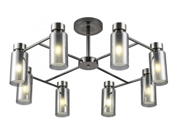 Люстра Miorro Leone металл/стекло8x40 Вт E14 никель 51-311-077