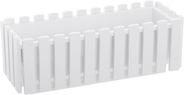 Ящик балконный Plastkon Fency прямоугольный 6,2л белый 