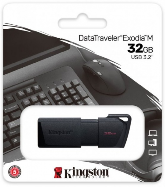 Флешпам'ять USB Kingston DataTraveler Exodia M 32 ГБ USB 3.2 black (DTXM/32GB) 