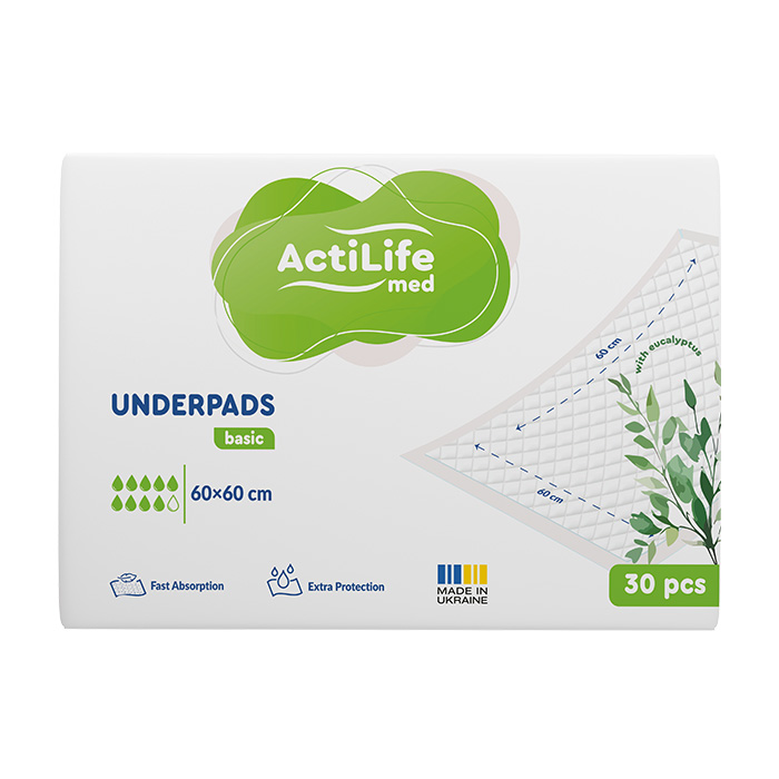 Пеленки одноразовые ActiLife Med Basic 30 шт. 60х60 см белый