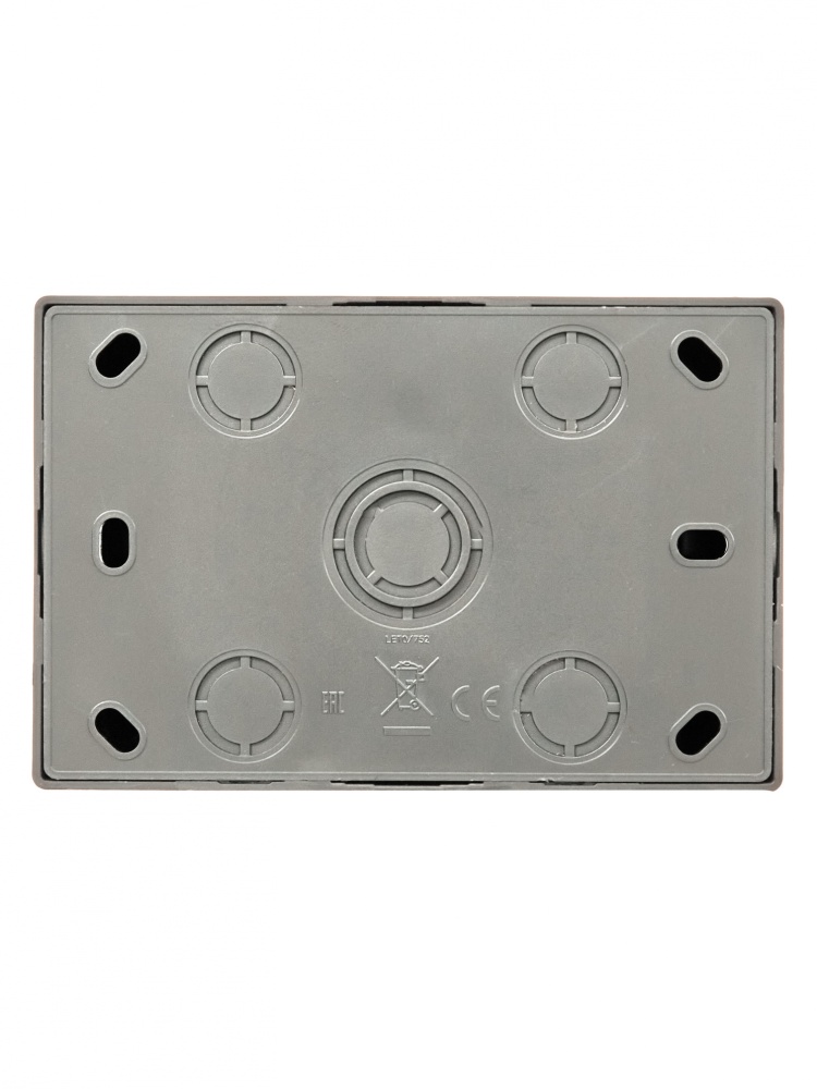 Розетка накладна подвійна побутова із заземленням Lezard LETO IP20 платина 752-3500-127B