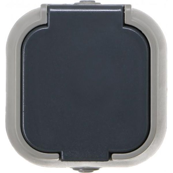 Розетка Vesta з кришкою сірий HSN-SCP.H2B54G1WGC-GR
