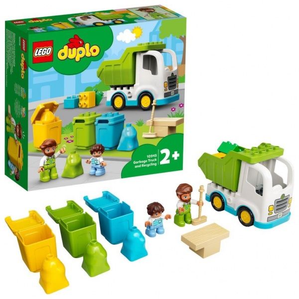 Конструктор LEGO DUPLO Мусоровоз и контейнеры для раздельного сбора мусора 10945
