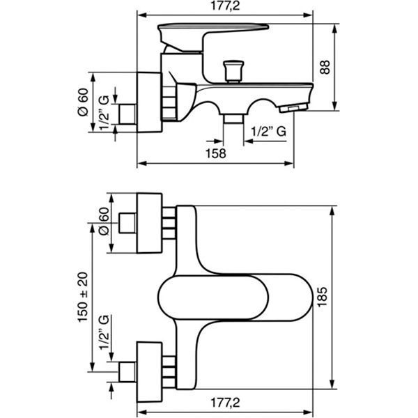 Смеситель для ванны Emmevi Rubinetterie Кири CR88001
