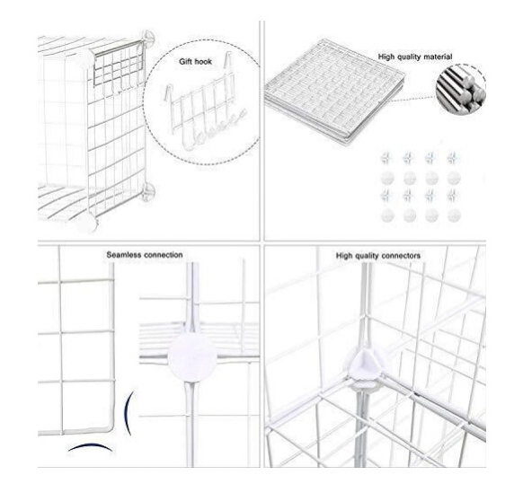 Стелаж дротяний куб сubes storage 6 полиць 1105х750х370 мм білий 