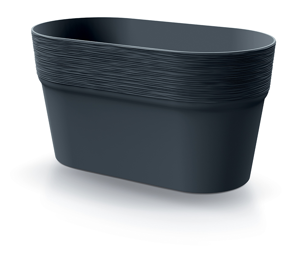 Горшок для цветов пластик FURU 275 мм комплект 2 шт. прямоугольный антрацит PRP (73768-433.1)
