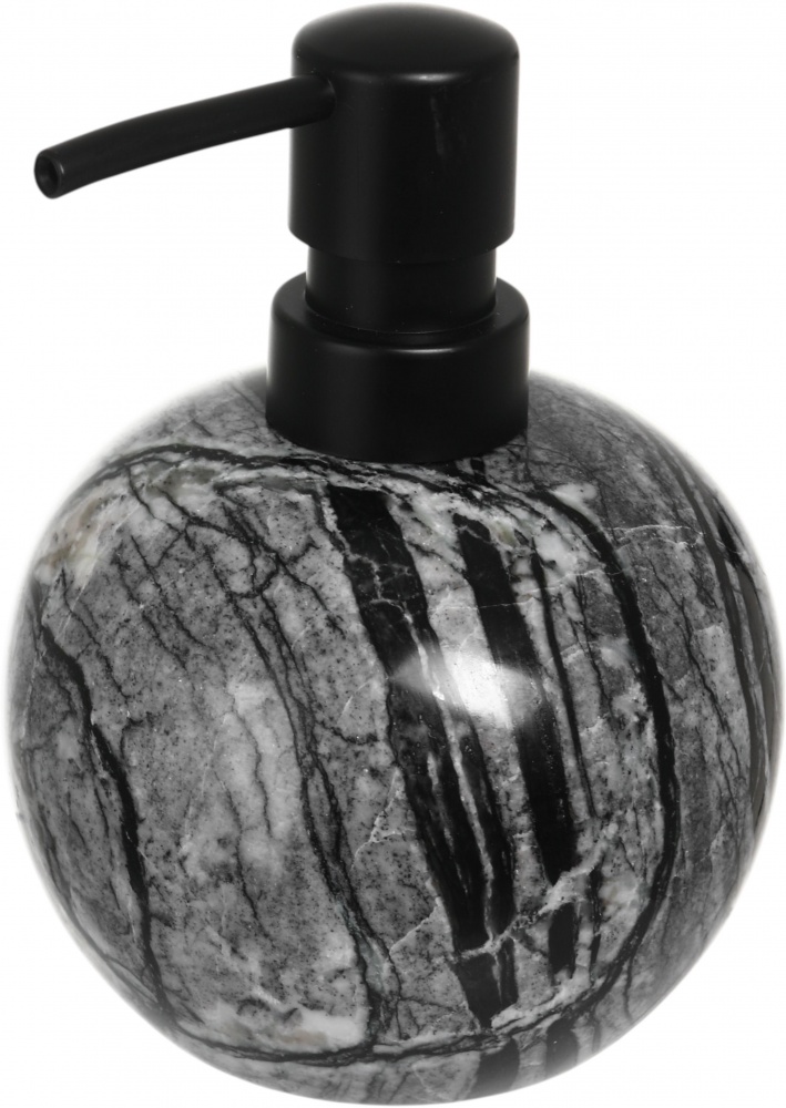 Дозатор для рідкого мила Sensio Travertine куля 9х9х10 см чорний
