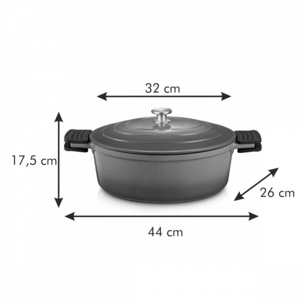 Сотейник с двумя ручками и крышкой Bordeaux 32x26 см 780446 Tescoma