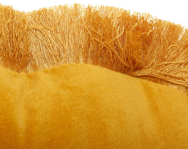 Подушка KM круглая с кистями 100% полиэстер 40x40 см золотой 