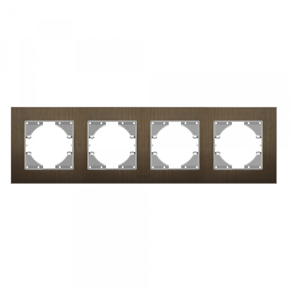 Рамка четырехместная Videx Binera горизонтальная шоколадный VF-BNFRA4H-CH
