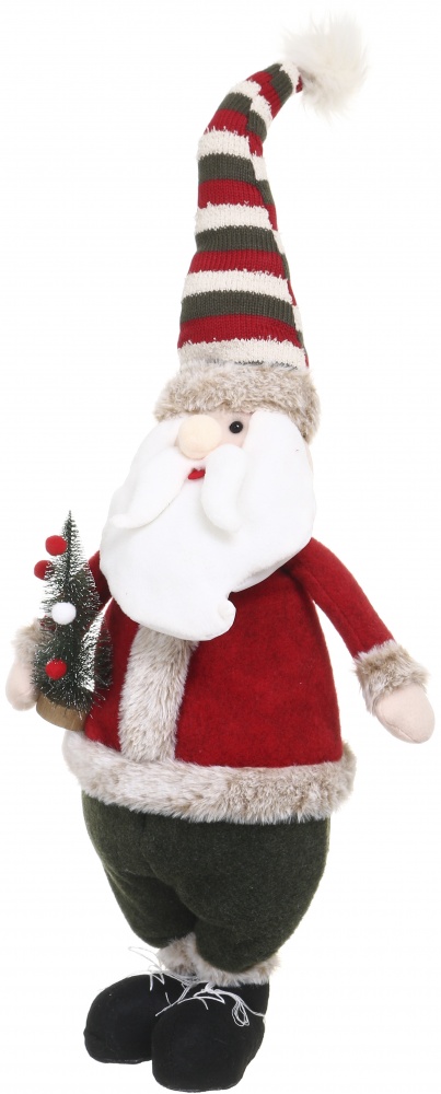 Декорація новорічна Санта стоячий червоно-зелений 22х73 см LF2228002