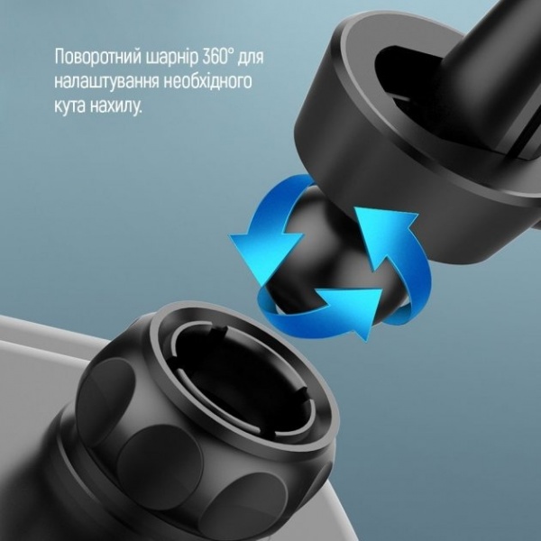 Тримач для телефона ColorWay Metallic Gravity Holder 3 (CW-CHG14-BK) чорний