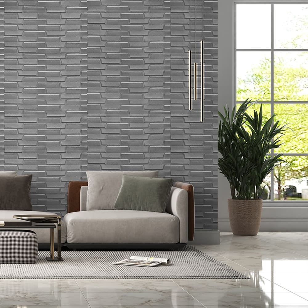 3D-панель из ПП самоклеющаяся Sticker Wall серая 700x770x5 мм SW-00000217