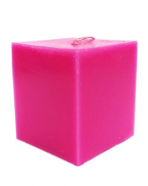 Свічка Куб 6х6 см рожева KOZAK
