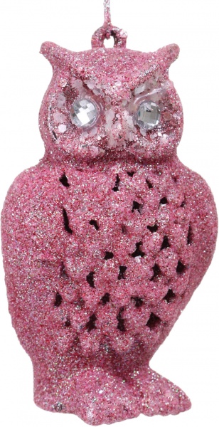 Декоративная подвеска Сова 10,5 см розовый HF2K975