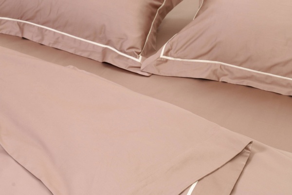 Комплект постільної білизни Solid сімейний темно-бежевий La Nuit 