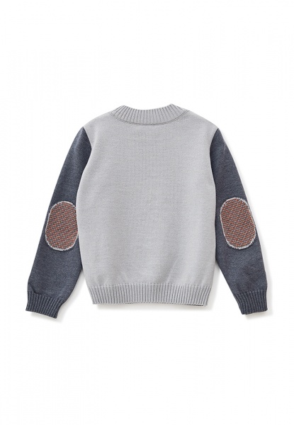 Джемпер детский для мальчика ART KNIT Мопс р.110-116 серый с рисунком 