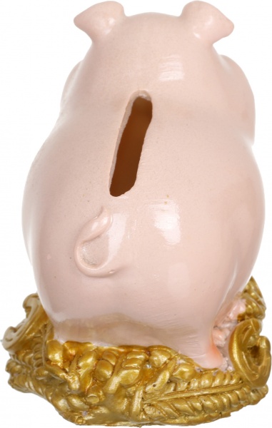 Декорація новорічна Сувенір-скарбничка Свинка весела на колосках 10 см ZY0917102C-2 