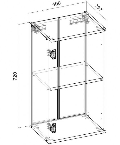 Шафа верхня Грейд розпашна 400x720x300 мм горіх темний 