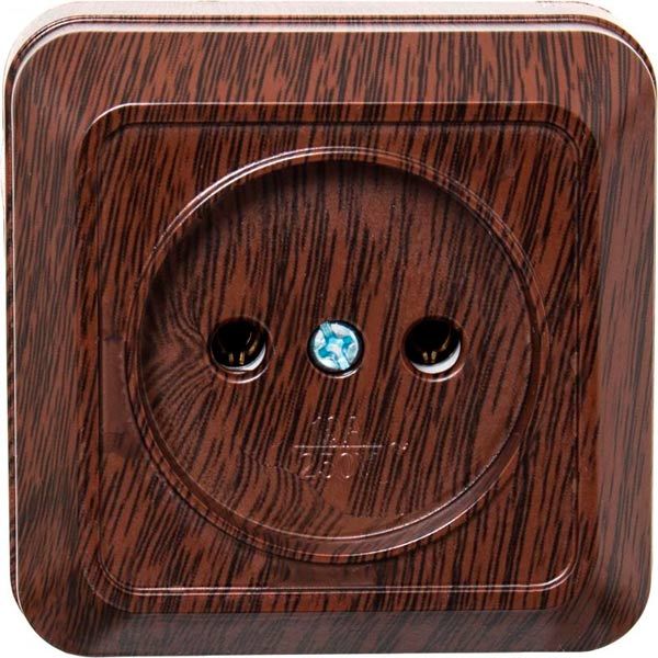 Розетка Underprice BD-SCP.MZ20G1WTG-Wal без заземления орех