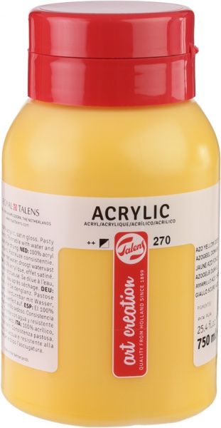 Краска акриловая (270) AZO Желтый темный 750 мл Talens Art Creation Royal Talens
