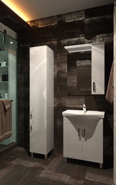 Дзеркало з шафкою ЮВЕНТА Trento - 87 білий (праве) 