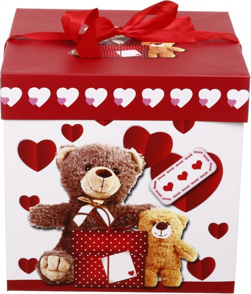 Коробка складная Цветы/сердца 20x20x20 см (EBXM9850)